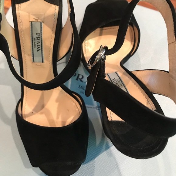 PRADA MILANO Calzarire Donna Black Block Heels - Picture 4 of 8